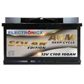 AGM Solarbatterie 12V 100Ah – Wartungsfreier Akku für Wohnwagen, Wohnmobil, Mover, Boot & Off-Grid Solarsysteme – Versorgungsbatterie Deep Cycle Solar Edition