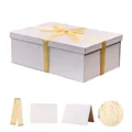 Geschenkbox mit Deckel 31 x 21 x 11 cm groß, Geschenkbox mit Schleifen, Grußk...