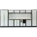 STIER Werkstatteinrichtung Basic, 6-teilig, modular, mit Lochwand und Multiplex-Arbeitsplatte, BxTxH 4235x460x2000mm