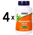 4 x NOW Foods Dandelion Root, 500mg - 100 vcaps (124,97 EUR/kg)