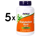 5 x NOW Foods Dandelion Root, 500mg - 100 vcaps (122,48 EUR/kg)