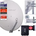 DUR-line Select 75/80cm Komplettanlage hellgrau + Octo LNB