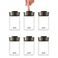 BURI Vorratsglas Vakuumglas 6er Set 1300ml | Vorratsdosen Glas mit Edelstahl Deckel & Vakuum Klick-Mechanismus | Luftdicht mottensicher auslaufsich...