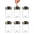BURI Vorratsglas Vakuumglas 6er Set 1300ml | Vorratsdosen Glas mit Edelstahl Deckel & Vakuum Klick-Mechanismus | Luftdicht mottensicher stapelbar spülmaschinenfest auslaufsicher