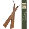 muso wood Pfannenwender Holz Kochlöffel 30.5x4cm Akazien Holz Spatula 2er Set Spatel -Kochgeschirr Küchenhelfer Küchenzubehör