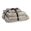 SCHÖNER WOHNEN Handtuch Set Baumwolle Frottee 5er Set 1 Duschtuch, 2 Handtücher & 2 Gästehandtücher - Dunkelbeige - Öko-Tex - groß - weich & flauschig - für Bad, Baby, Kinder & Sauna