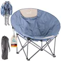 Skandika Moonchair Kupari L/XL | Campingstuhl faltbar, 150 kg Benutzergewicht, weich gepolstert, Tragetasche, bequemer Campingsessel, Faltsessel | Outdoor, Garten, Balkon
