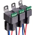 Gebildet 3 Stück 12V-Sicherungs Relais Schalter, 12-AWG-Kabelbaumsatz mit Eingebauter Diode - 30A ATO/ATC-Flachsicherung, 4-Polige SPST-Automobil-Elektrorelais