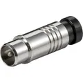 Goobay Koax-Kompressionsstecker - Kompressions-Adapter aus Metall - Schwarz/Silber