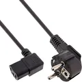 InLine® 16752H Netzkabel, Schutzkontakt gewinkelt auf Kaltgerätestecker C13 links abgewinkelt, 0,3m, schwarz