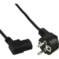 InLine® Netzkabel Schutzkontakt gewinkelt zu Kaltgerätestecker C13 schwarz 0,3m