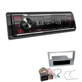 Kenwood 1-DIN Autoradio Bluetooth USB AUX für Opel Astra H Twin Top matt chrom