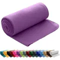 Polar Fleecedecke 130x160 OEKO-TEX ca. 400g Gewicht, mit Antipilling & Kettelrand - Farbe lila violett - Lila