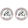 Aufkleber Videoüberwachung'' 2er-Set Ø 6 cm PCV-Folie