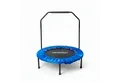 relaxdays Fitnesstrampolin Trampolin mit Haltestange Ø 102 cm, blau, 102 cm