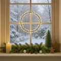 LED Kranz Draht Türkranz Weihnachtskranz Lichtkranz Dekokranz 24cm Batterie