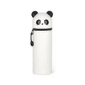 Legami 2-in-1 Silikon Federmäppchen Panda Kawaii Etui Stifthalter Weiß