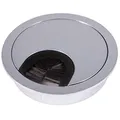 SOTECH 2 Stück Kabeldurchführungen Kabeldurchlass aus Metall Chrom poliert Bohrmaß Ø 68 mm Schreibtisch mit Staubdichtung