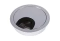 SO-TECH® Kabelkanal Kabeldurchlass Kabeldurchführung Metall Bürstendichtung 68mm (2-St), Chrom glänzend, 2 Stück