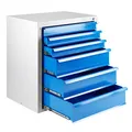 ADB MAMMUT Schubladenschrank lichtgrau, lichtblau 6 Schubladen 70,0 x 43,5 x 75,0 cm, 1 St.