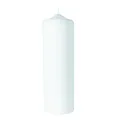 Rayher 3140700 Stumpenkerze, weiß, rund, 100% Paraffin, Höhe 8 x 8 x 25 cm, Rundkerze, Taufkerze, Kerzenrohling zum Verzieren und Basteln