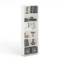 KOMTO Bücherregal Lumo 60 cm breit Regal mit 3, 4, 6 Ebenen und Höhenverstellbare Regale, Aufbewahrungsregal Bookshelf Weiß 182 cm