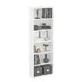 KOMTO Regal 60 cm breit Weiß - Bücherregal mit 6 Ebenen und Höhenverstellbare Regale, Standregal, Aufbewahrungsregal | Bookshelf Lumo 60 x 180 x 24 cm (BxHxT)