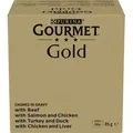 PURINA GOURMET GOLD Stücke in Sauce Mix 4 Geschmacksrichtungen - Nassfutter für Katzen - 96x85g