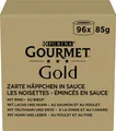 PURINA Gourmet Gold Zarte Häppchen in Sauce Katzenfutter, Sorten-Mix (96 x 85g)