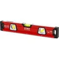 STIER Premium Wasserwaage, mit Magnet und drei Libellen, 400 mm, 0,5 mm/m, vertikal und horizontal messen, Spiegel-Lotlibelle, präzise Messung, Al...