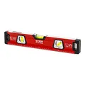 STIER Premium Wasserwaage, mit Magnet und drei Libellen, 400 mm, 0,5 mm/m, vertikal und horizontal messen, Spiegel-Lotlibelle, präzise Messung, Aluminiumlegierung, doppelt gefräste Oberfläche