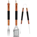 BBQ Grillbesteck Set 3-tlg Edelstahl Holz Grilling Zubehör Utensilien