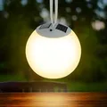 Spetebo Premium Solar LED Hängeleuchte - 20 cm - Kugelleuchte zum Hängen mit 4 LED in warm weiß - Garten Balkon Terrasse Deko Kugel Lampe Beleuchtung