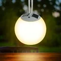 Premium LED Solar Hängeleuchte - 20cm - Garten Balkon Lampe Kugel Leuchte hängen
