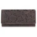 Damen Portemonnaie aus Leder mit Blumenmuster Vintage braun Paolo Peruzzi T-25-BR - Braun
