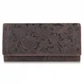Damen Portemonnaie aus Leder mit Blumenmuster Vintage braun Paolo Peruzzi T-25-B