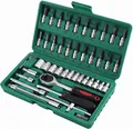 46-tlg Socket Set, 1/4 Zoll Drive Metic Socket Driver Bits Set mit Quick-Release