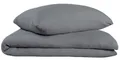 Oh Cosy Bettwäsche "Sally aus superweichem Musselin, 135x200cm + 80x80cm", grau (dunkelgrau), B/L: 135cm x 200cm, 1 Stk., 1 Stk., Musselin, B/L: 80cm x 80cm, 2 Stk.