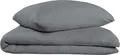 Oh Cosy Bettwäscheset Sally | 2-teilig | Uni | Musselin | 100% Baumwolle | Knopfverschluss | 135x200cm + 80x80cm | Dunkelgrau