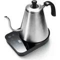 Tchibo elektrischer Wasserkocher, 800ml Fassungsvermögen, Schwanenhalskessel, Temperaturhaltefunktion, Schnellkochfunktion, LED-Display, für Kaff... - Schwarz
