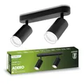 Lumiled Deckenleuchte Deckenspot Deckenstrahler 2-flammiger Spot Spotlampe für Decke Spotleuchte Deckenlampe Innenleuchte Spots Downlight schwenkbar drehbar Schwarz rund 2x GU10 Fassung 230V