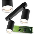 LED-Deckenleuchte mit 2x GU10 IP44 ADERO Black Lumiled