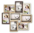 matches21 HOME & HOBBY Bilderrahmen Holz Bilderrahmen Collage braun, beige, creme für 10x15 cm, Wand-Deko Fotorahmen für mehrere Fotos zum Hängen