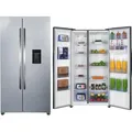 PKM Side by Side Kühlschrank Silber NoFrost Wasserspender 439 L silber - Silber