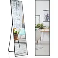 Costway Ganzkörperspiegel, Schwarz, Glas, 40x2x160 cm, Spiegel, Wandspiegel