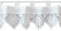 Edle Scheiben-Gardinen 2er Set mit Schlaufen als blickdichter Vorhang in 30 x 150 cm - Landhaus-Stil Blumen Bistrogardinen Spitze weiß - Moderne Kurzstore Küchen-Gardinen Wohnzimmer Wohnwagen