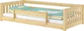 Niedriges Kinderbett Bodenbett 90x200 Kiefer massiv Zubehör wählbar V-60.28-09mit Kindersicherung und Rollrost inkl.