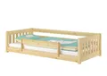 ERST-HOLZ Kinderbett Niederflurbett für Kinder mit Sicherung 90 x 200 cm Kiefer massiv, Kiefer farblos lackiert