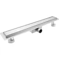 Duschrinne 90 cm Edelstahl Badablauf Flache Befliesbar Komplettset schnellins...