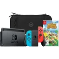 Nintendo Switch Rot/Blau + Animal Crossing New Horizons + Bluebuilt Travel Case